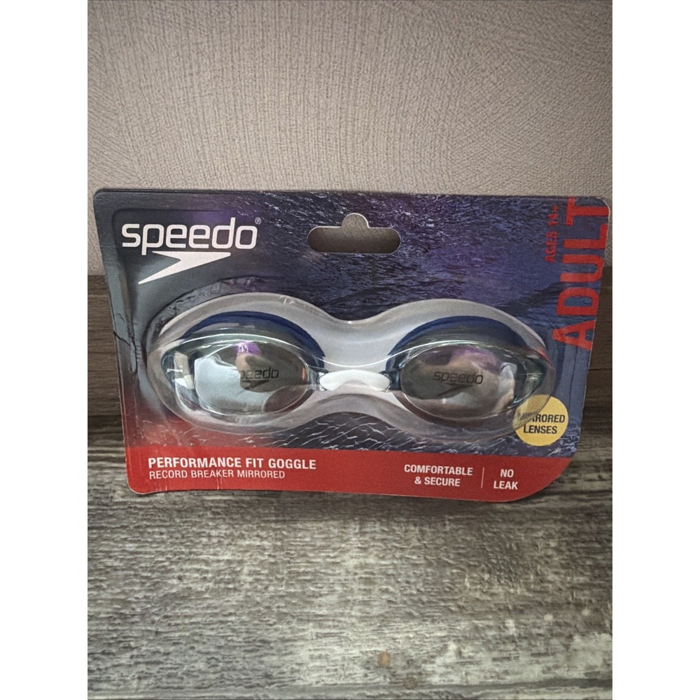 Speedo Performance Fit Goggle Record Breaker Mirrored Lenses No Leak Adult 14+